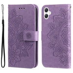 Custodia per telefono in pelle con stampa a fiori a sette petali, For Galaxy A06 4G / 5G, For Galaxy A36 5G / A56 5G, For Galaxy A25 5G Japan Version / A25e