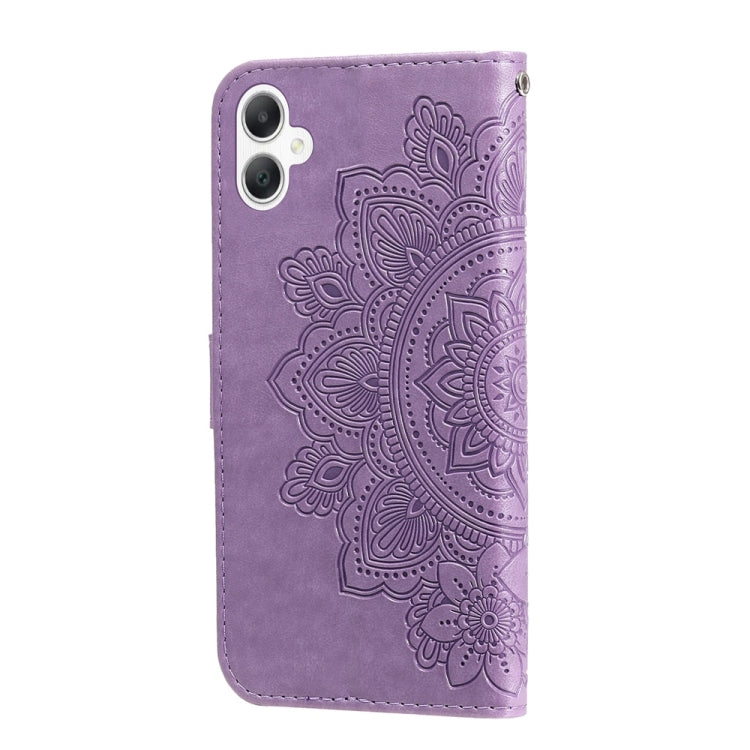 Custodia per telefono in pelle con stampa a fiori a sette petali, For Galaxy A06 4G / 5G, For Galaxy A36 5G / A56 5G, For Galaxy A25 5G Japan Version / A25e