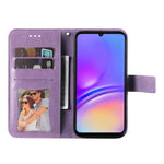 Custodia per telefono in pelle con stampa a fiori a sette petali, For Galaxy A06 4G / 5G, For Galaxy A36 5G / A56 5G, For Galaxy A25 5G Japan Version / A25e