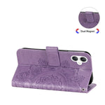 Custodia per telefono in pelle con stampa a fiori a sette petali, For Galaxy A06 4G / 5G, For Galaxy A36 5G / A56 5G, For Galaxy A25 5G Japan Version / A25e