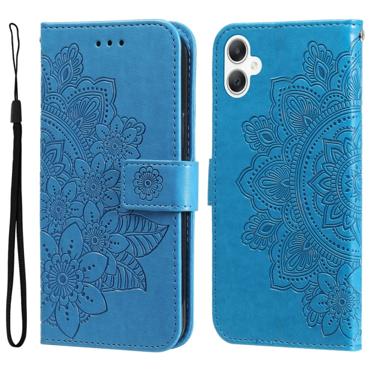 Custodia per telefono in pelle con stampa a fiori a sette petali, For Galaxy A06 4G / 5G, For Galaxy A36 5G / A56 5G, For Galaxy A25 5G Japan Version / A25e