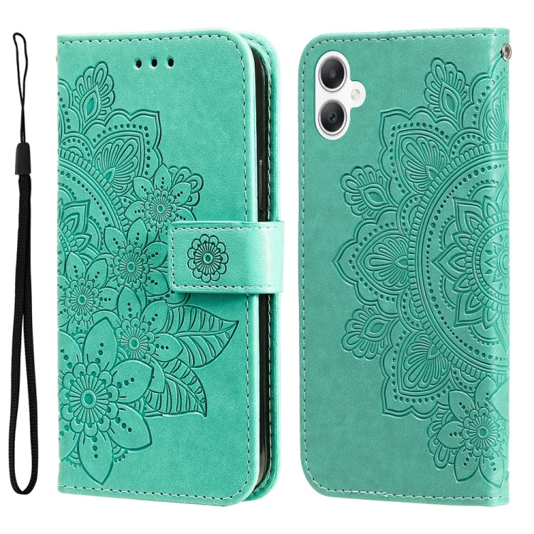 Custodia per telefono in pelle con stampa a fiori a sette petali, For Galaxy A06 4G / 5G, For Galaxy A36 5G / A56 5G, For Galaxy A25 5G Japan Version / A25e