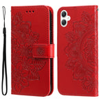 Custodia per telefono in pelle con stampa a fiori a sette petali, For Galaxy A06 4G / 5G, For Galaxy A36 5G / A56 5G, For Galaxy A25 5G Japan Version / A25e