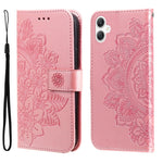 Custodia per telefono in pelle con stampa a fiori a sette petali, For Galaxy A06 4G / 5G, For Galaxy A36 5G / A56 5G, For Galaxy A25 5G Japan Version / A25e