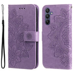 Custodia per telefono in pelle con stampa a fiori a sette petali, For Galaxy A57 5G, For Galaxy A37 5G, For Galaxy A27 5G, For Galaxy A17 / A26 / A16 5G