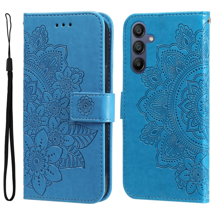 Custodia per telefono in pelle con stampa a fiori a sette petali, For Galaxy A57 5G, For Galaxy A37 5G, For Galaxy A27 5G, For Galaxy A17 / A26 / A16 5G