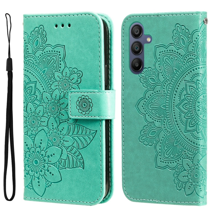 Custodia per telefono in pelle con stampa a fiori a sette petali, For Galaxy A57 5G, For Galaxy A37 5G, For Galaxy A27 5G, For Galaxy A17 / A26 / A16 5G