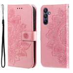 Custodia per telefono in pelle con stampa a fiori a sette petali, For Galaxy A57 5G, For Galaxy A37 5G, For Galaxy A27 5G, For Galaxy A17 / A26 / A16 5G
