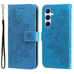 Custodia per telefono in pelle con stampa a fiori a sette petali, For Galaxy A06 4G / 5G, For Galaxy A36 5G / A56 5G, For Galaxy A25 5G Japan Version / A25e