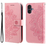 Custodia per telefono in pelle con stampa a fiori a sette petali, For Galaxy A06 4G / 5G, For Galaxy A36 5G / A56 5G, For Galaxy A25 5G Japan Version / A25e