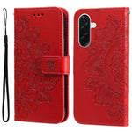 Custodia per telefono in pelle con stampa a fiori a sette petali, For Galaxy A57 5G, For Galaxy A37 5G, For Galaxy A27 5G, For Galaxy A17 / A26 / A16 5G