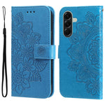 Custodia per telefono in pelle con stampa a fiori a sette petali, For Galaxy A57 5G, For Galaxy A37 5G, For Galaxy A27 5G, For Galaxy A17 / A26 / A16 5G