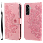 Custodia per telefono in pelle con stampa a fiori a sette petali, For Galaxy A57 5G, For Galaxy A37 5G, For Galaxy A27 5G, For Galaxy A17 / A26 / A16 5G