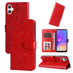 Custodia per telefono in pelle con stampa girasole in rilievo, For Galaxy A06 4G / 5G, For Galaxy A56 5G, For Galaxy A36 5G, For Galaxy A25 5G Japan Version / A25e