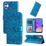 Custodia per telefono in pelle con stampa girasole in rilievo, For Galaxy A06 4G / 5G, For Galaxy A56 5G, For Galaxy A36 5G, For Galaxy A25 5G Japan Version / A25e