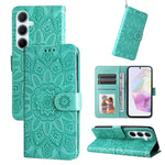 Custodia per telefono in pelle con stampa girasole in rilievo, For Galaxy A06 4G / 5G, For Galaxy A56 5G, For Galaxy A36 5G, For Galaxy A25 5G Japan Version / A25e