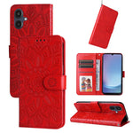 Custodia per telefono in pelle con stampa girasole in rilievo, For Galaxy A06 4G / 5G, For Galaxy A56 5G, For Galaxy A36 5G, For Galaxy A25 5G Japan Version / A25e