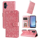 Custodia per telefono in pelle con stampa girasole in rilievo, For Galaxy A06 4G / 5G, For Galaxy A56 5G, For Galaxy A36 5G, For Galaxy A25 5G Japan Version / A25e