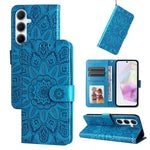 Custodia per telefono in pelle con stampa girasole in rilievo, For Galaxy A06 4G / 5G, For Galaxy A56 5G, For Galaxy A36 5G, For Galaxy A25 5G Japan Version / A25e