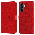 Custodia per telefono in pelle con stampa girasole in rilievo, For Galaxy A57 5G, For Galaxy A37 5G, For Galaxy A27 5G, For Galaxy A17 / A26 / A16 5G