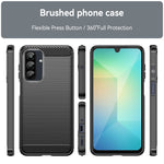 Custodia per telefono in TPU con fibra di carbonio e texture spazzolata, For Samsung Galaxy A26 5G, For Samsung Galaxy A36 5G, For Samsung Galaxy A06 4G