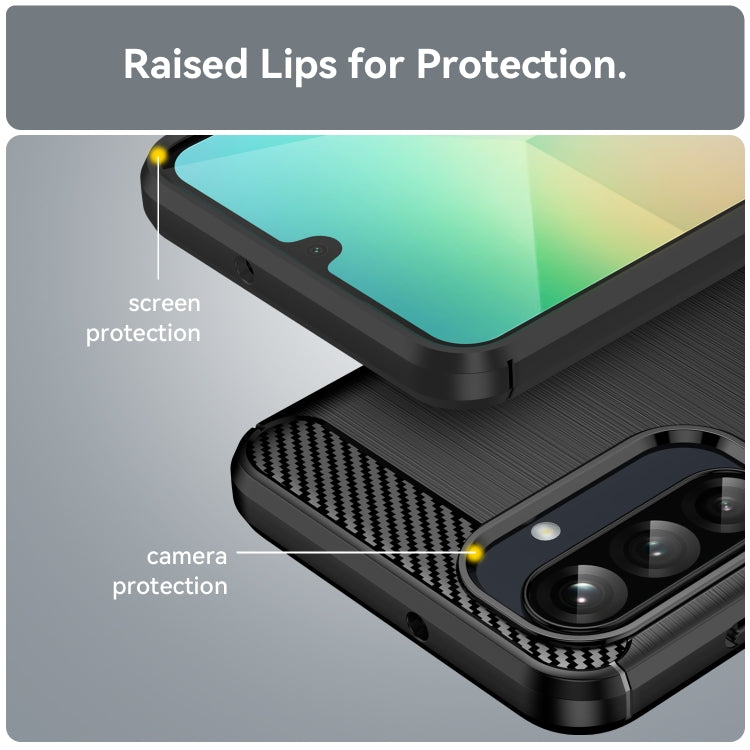 Custodia per telefono in TPU con fibra di carbonio e texture spazzolata, For Samsung Galaxy A26 5G, For Samsung Galaxy A36 5G, For Samsung Galaxy A06 4G