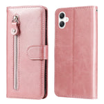Custodia per telefono in pelle con cerniera e texture di vitello alla moda, For Galaxy A06 4G / 5G, For Galaxy A36 5G / A56 5G, For Galaxy A25 5G Japan Version / A25e