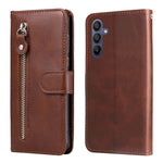 Custodia per telefono in pelle con cerniera e texture di vitello alla moda, For Galaxy A57 5G, For Galaxy A37 5G, For Galaxy A27 5G, For Galaxy A16 5G 4G / 5G / A26 / A17