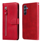 Custodia per telefono in pelle con cerniera e texture di vitello alla moda, For Galaxy A57 5G, For Galaxy A37 5G, For Galaxy A27 5G, For Galaxy A16 5G 4G / 5G / A26 / A17