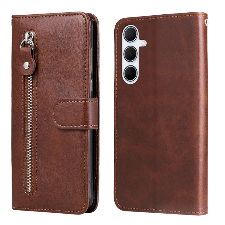 Custodia per telefono in pelle con cerniera e texture di vitello alla moda, For Galaxy A06 4G / 5G, For Galaxy A36 5G / A56 5G, For Galaxy A25 5G Japan Version / A25e