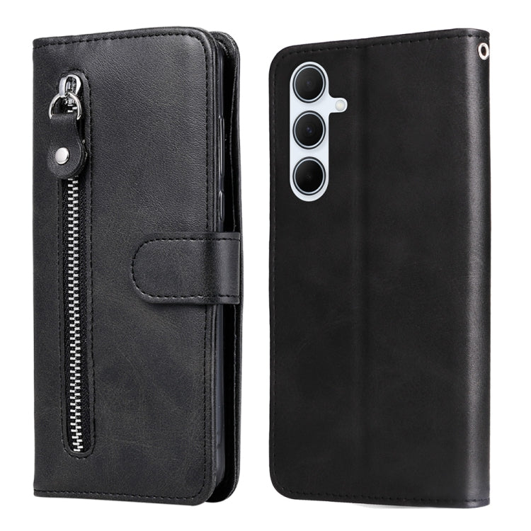 Custodia per telefono in pelle con cerniera e texture di vitello alla moda, For Galaxy A06 4G / 5G, For Galaxy A36 5G / A56 5G, For Galaxy A25 5G Japan Version / A25e