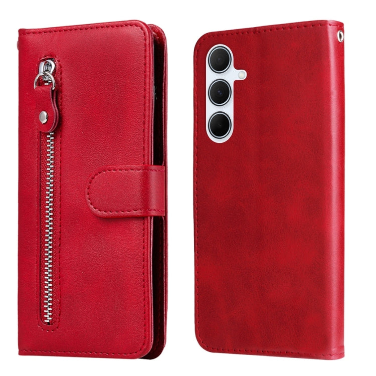Custodia per telefono in pelle con cerniera e texture di vitello alla moda, For Galaxy A06 4G / 5G, For Galaxy A36 5G / A56 5G, For Galaxy A25 5G Japan Version / A25e