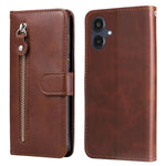 Custodia per telefono in pelle con cerniera e texture di vitello alla moda, For Galaxy A06 4G / 5G, For Galaxy A36 5G / A56 5G, For Galaxy A25 5G Japan Version / A25e