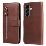 Custodia per telefono in pelle con cerniera e texture di vitello alla moda, For Galaxy A57 5G, For Galaxy A37 5G, For Galaxy A27 5G, For Galaxy A16 5G 4G / 5G / A26 / A17