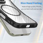 Custodia per telefono traslucida MagSafe con trama in fibra di carbonio, For Samsung Galaxy S26+ 5G, For Samsung Galaxy S26 Edge 5G, For Samsung Galaxy S26 Ultra 5G, For Samsung Galaxy S26 5G, For Samsung Galaxy S25 FE 5G, For Samsung Galaxy S25 5G