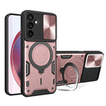 Custodia per telefono con supporto magnetico Camshield scorrevole con texture CD, For Samsung Galaxy A36 5G, For Samsung Galaxy A16 5G, For Samsung Galaxy A06 4G, For Samsung Galaxy A25 5G Global