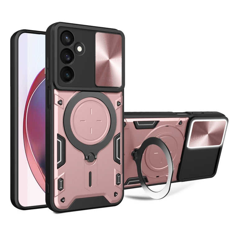 Custodia per telefono con supporto magnetico Camshield scorrevole con texture CD, For Samsung Galaxy A36 5G, For Samsung Galaxy A16 5G, For Samsung Galaxy A06 4G, For Samsung Galaxy A25 5G Global