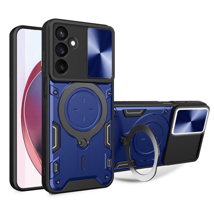 Custodia per telefono con supporto magnetico Camshield scorrevole con texture CD, For Samsung Galaxy A36 5G, For Samsung Galaxy A16 5G, For Samsung Galaxy A06 4G, For Samsung Galaxy A25 5G Global