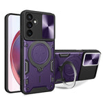 Custodia per telefono con supporto magnetico Camshield scorrevole con texture CD, For Samsung Galaxy A36 5G, For Samsung Galaxy A16 5G, For Samsung Galaxy A06 4G, For Samsung Galaxy A25 5G Global