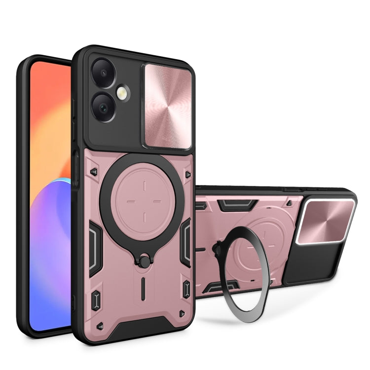 Custodia per telefono con supporto magnetico Camshield scorrevole con texture CD, For Samsung Galaxy A36 5G, For Samsung Galaxy A16 5G, For Samsung Galaxy A06 4G, For Samsung Galaxy A25 5G Global