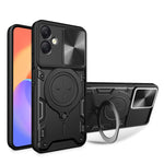 Custodia per telefono con supporto magnetico Camshield scorrevole con texture CD, For Samsung Galaxy A36 5G, For Samsung Galaxy A16 5G, For Samsung Galaxy A06 4G, For Samsung Galaxy A25 5G Global
