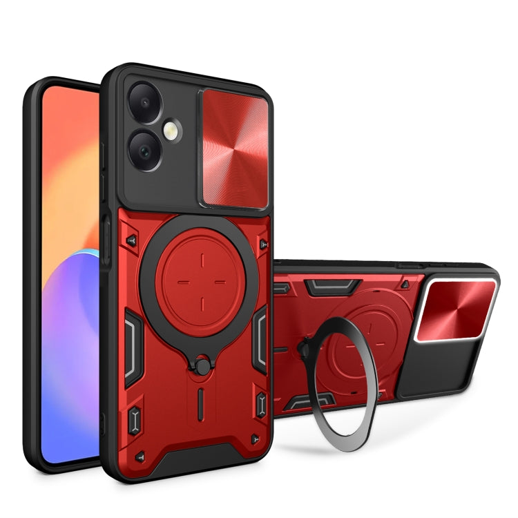 Custodia per telefono con supporto magnetico Camshield scorrevole con texture CD, For Samsung Galaxy A36 5G, For Samsung Galaxy A16 5G, For Samsung Galaxy A06 4G, For Samsung Galaxy A25 5G Global