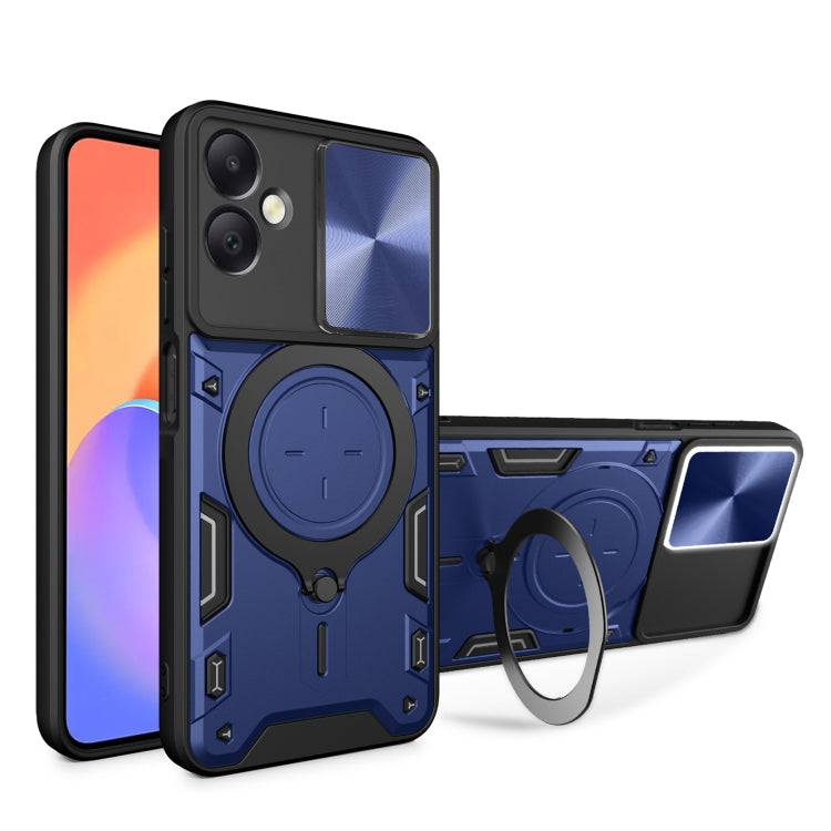 Custodia per telefono con supporto magnetico Camshield scorrevole con texture CD, For Samsung Galaxy A36 5G, For Samsung Galaxy A16 5G, For Samsung Galaxy A06 4G, For Samsung Galaxy A25 5G Global