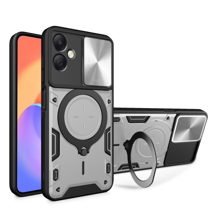 Custodia per telefono con supporto magnetico Camshield scorrevole con texture CD, For Samsung Galaxy A36 5G, For Samsung Galaxy A16 5G, For Samsung Galaxy A06 4G, For Samsung Galaxy A25 5G Global