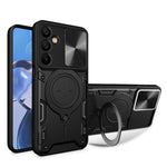 Custodia per telefono con supporto magnetico Camshield scorrevole con texture CD, For Samsung Galaxy A36 5G, For Samsung Galaxy A16 5G, For Samsung Galaxy A06 4G, For Samsung Galaxy A25 5G Global