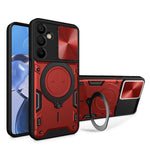 Custodia per telefono con supporto magnetico Camshield scorrevole con texture CD, For Samsung Galaxy A36 5G, For Samsung Galaxy A16 5G, For Samsung Galaxy A06 4G, For Samsung Galaxy A25 5G Global