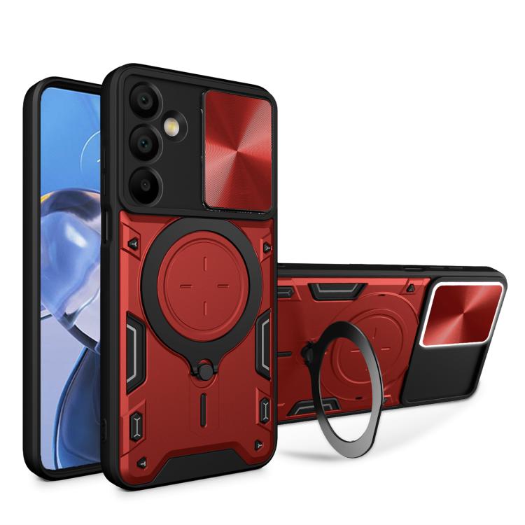 Custodia per telefono con supporto magnetico Camshield scorrevole con texture CD, For Samsung Galaxy A36 5G, For Samsung Galaxy A16 5G, For Samsung Galaxy A06 4G, For Samsung Galaxy A25 5G Global