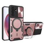 Custodia per telefono con supporto magnetico Camshield scorrevole con texture CD, For Samsung Galaxy A36 5G, For Samsung Galaxy A16 5G, For Samsung Galaxy A06 4G, For Samsung Galaxy A25 5G Global