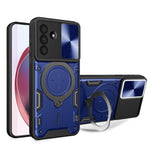 Custodia per telefono con supporto magnetico Camshield scorrevole con texture CD, For Samsung Galaxy A36 5G, For Samsung Galaxy A16 5G, For Samsung Galaxy A06 4G, For Samsung Galaxy A25 5G Global