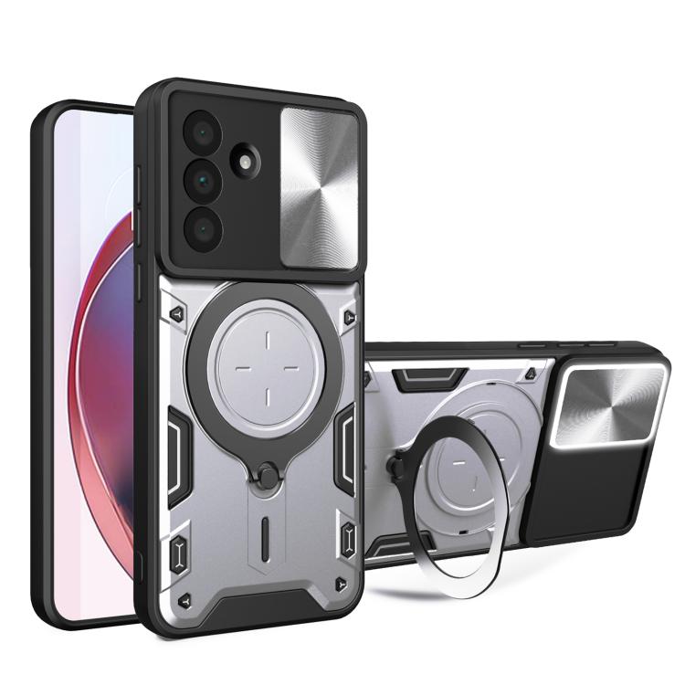 Custodia per telefono con supporto magnetico Camshield scorrevole con texture CD, For Samsung Galaxy A36 5G, For Samsung Galaxy A16 5G, For Samsung Galaxy A06 4G, For Samsung Galaxy A25 5G Global